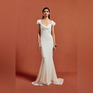 De La Vali Gaia maxi dress in Ivory Silk Chiffon